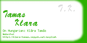 tamas klara business card